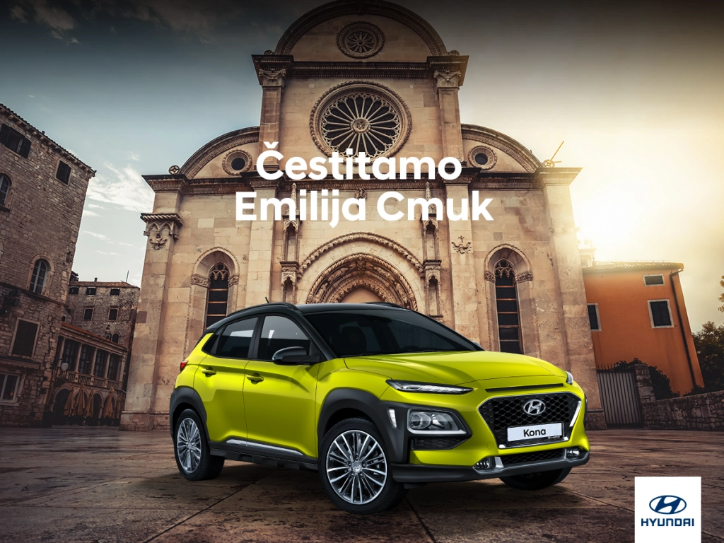 Izvučeni dobitnici nagradne igre “Kontrolu odradi i vikend zaradi” Hyundai nagradna igra “Kontrolu odradi i vikend zaradi” je završena, a svi izvučeni dobitnici i dobitnica glavne nagrade imaju mnogo razloga za slavlje. Čestitamo Emiliji Cmuk na vikendu u Šibeniku s KONOM!